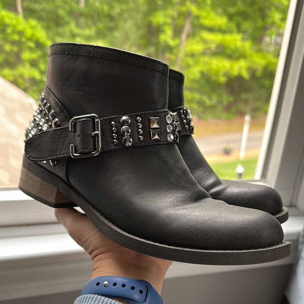 Studded Black Ankle Boots